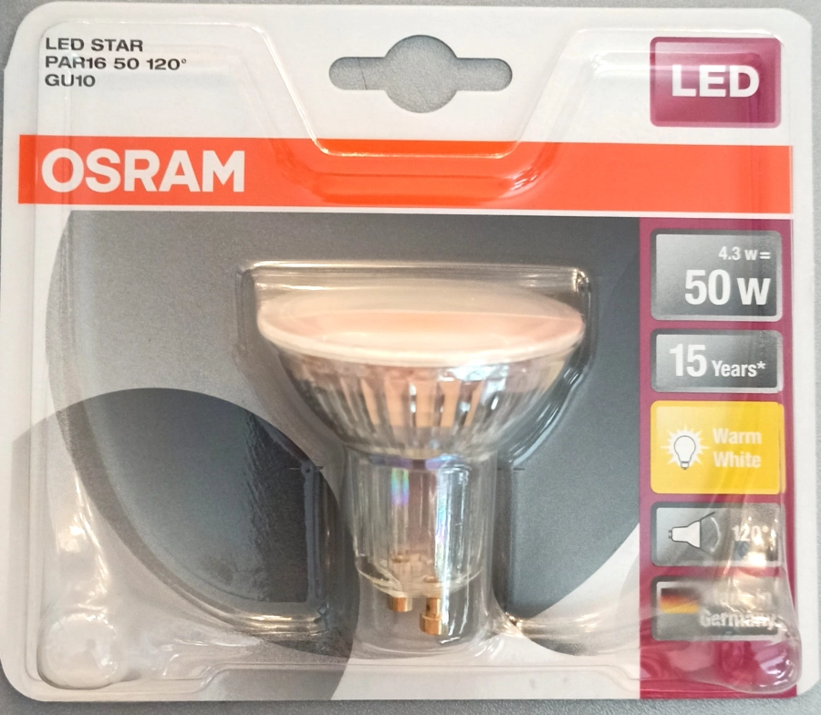 Osram LED Star PAR16 GU10 4.3W=50W 120°