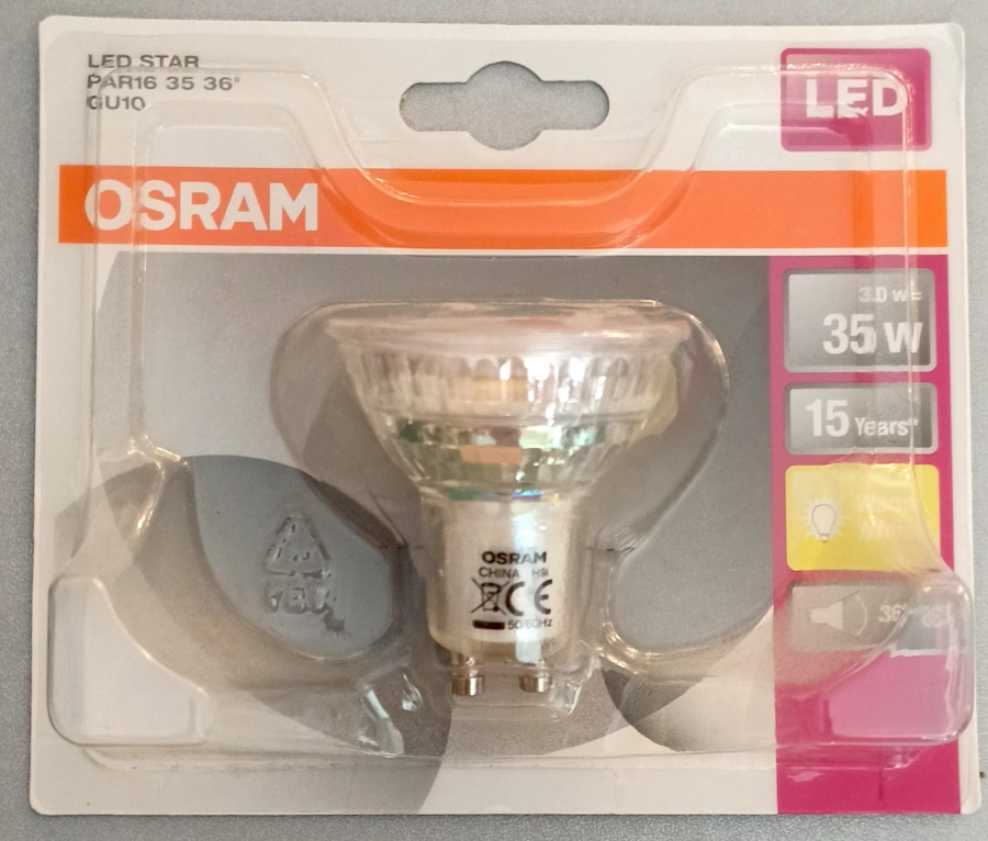 Osram LED Star PAR16 GU10 3W=35W WW 36°