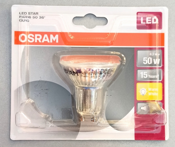 Żarówka Osram LED Star PAR16 GU10 4.3W=50W