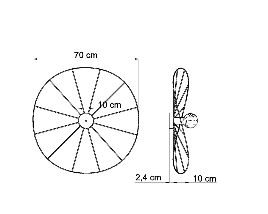 Thoro kinkiet ESKOLA 70 czarny TH.013CZ