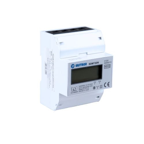 Model SDM72 DR – mierzy i wskazuje pobór energii czynnej (kWh) oraz moc (W). Model wyposażony w opcje resetowania wskazania poboru energii czynnej.