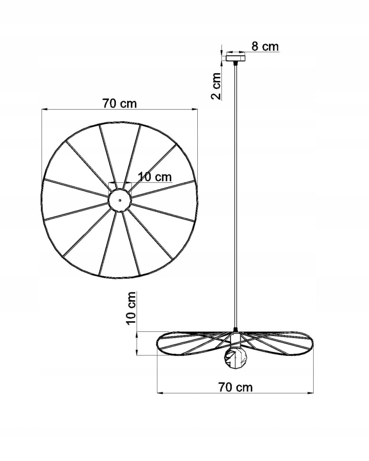 Thoro lampa wisząca ESKOLA 70 czarna TH.010CZ