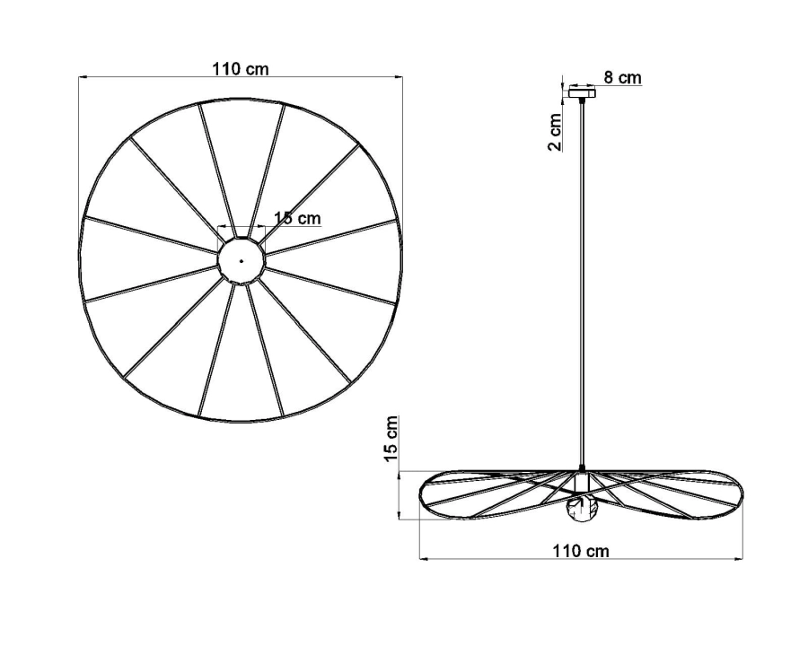 Thoro lampa wisząca ESKOLA 110 czarna TH.011CZ