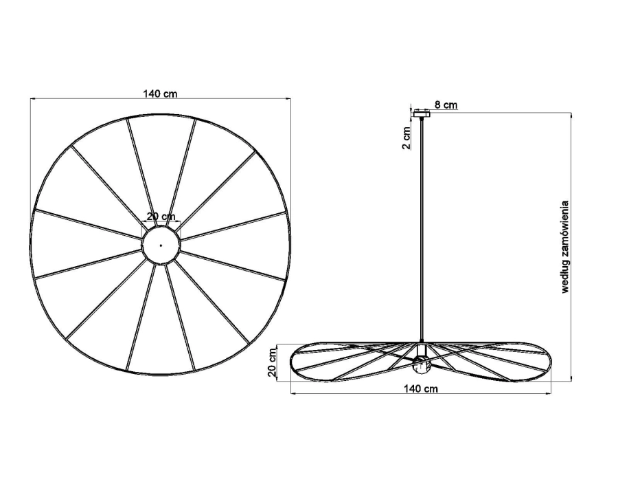 Thoro lampa wisząca ESKOLA 140 czarna TH.012CZ