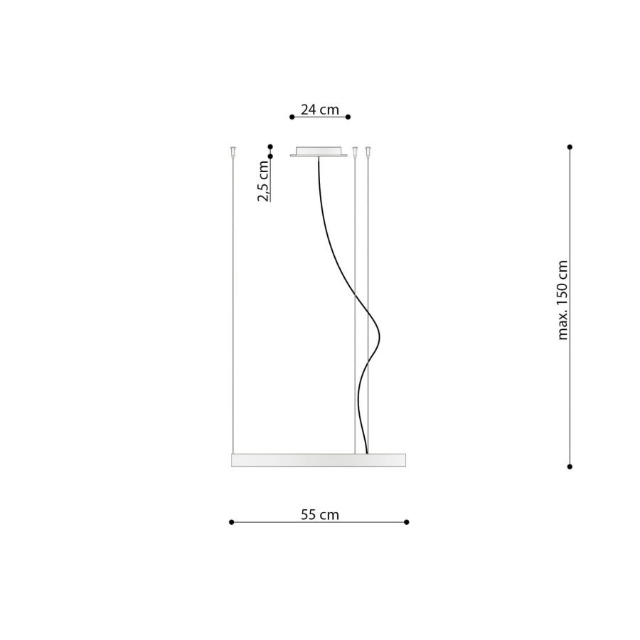 Thoro żyrandol RIO 55 LED 30W 3870lm 3000K czarny TH.106
