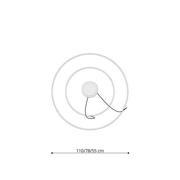 Thoro żyrandol RIO 2 55/78 LED 80W 9390lm 3000K czarny TH.137