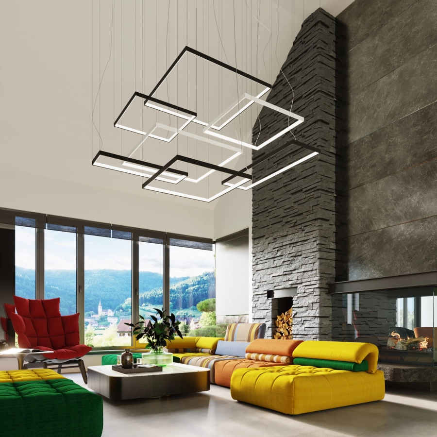 Thoro żyrandol NELYA L LED 70W 8096lm 4000K czarny TH.157