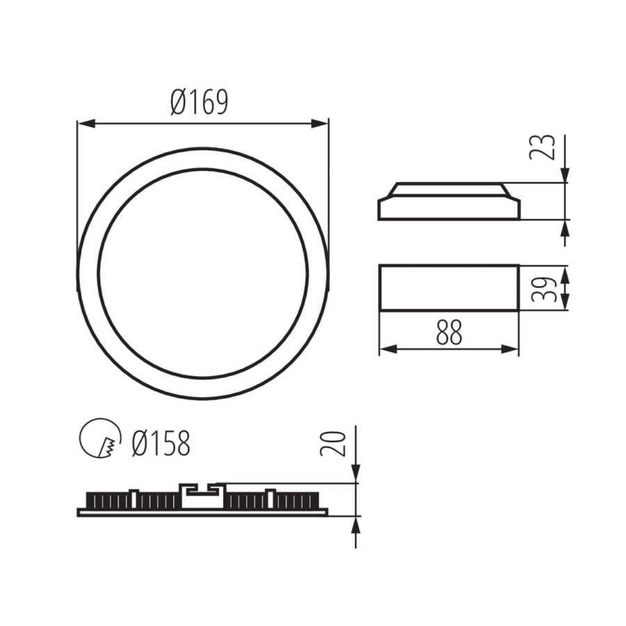 Kanlux ROUNDA V2LED12W-WW-W Oprawa downlight 12W 3000K 720lm 28932
