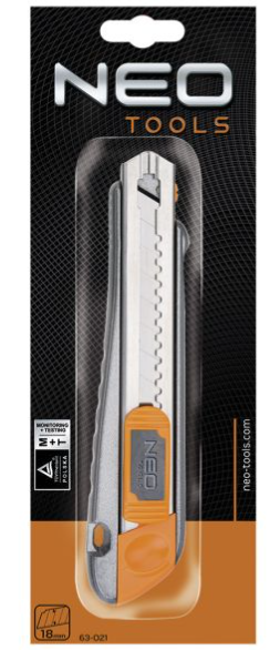 NÓŻ Z OSTRZEM ŁAMANYM 18 MM metalowy korpus