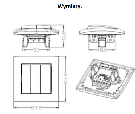 łącznik potrójny  wymiary