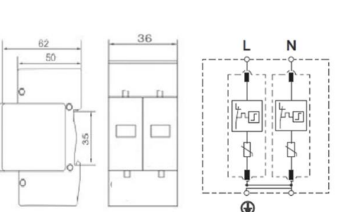 Ogranicznik przepięć B+C 2P