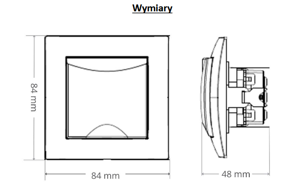 wymiary gniazdo pojedyncze z klapką