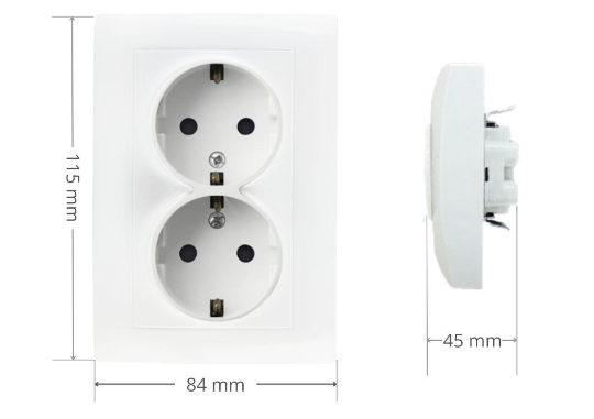 wymiary gniazda schuko