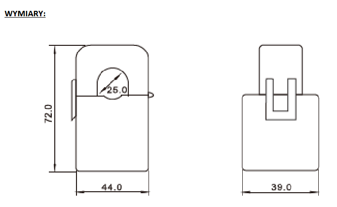 wymiary przekładnik