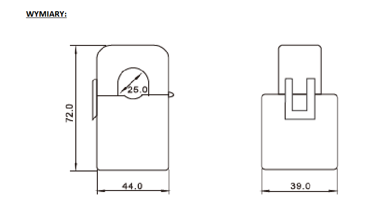 wymiary przekładnik