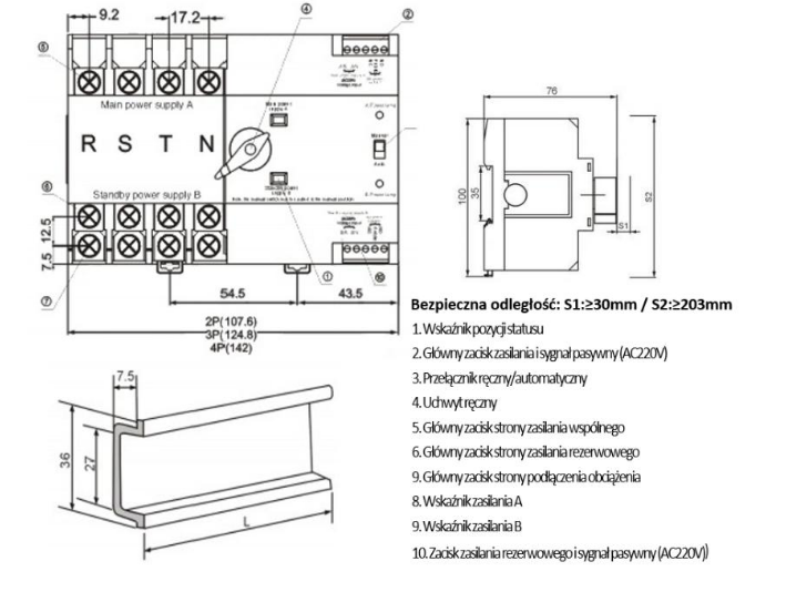 wymiary przełącznika