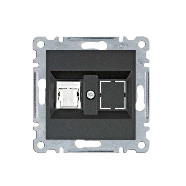 Gniazdko komputerowe pojedyńcze RJ45 czarne WL2113.webp