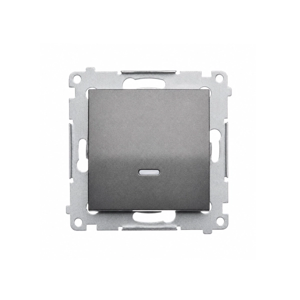 Łącznik jednobiegunowy z podświetleniem LED, Simon 54, (moduł), 10AX, szybkozłącza, antracyt - DW1L.01-48.webp