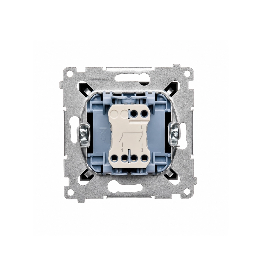 Łącznik świecznikowy z podświetleniem LED do wersji IP44, (moduł), 10AX, szybkozłącza, srebrny mat - DW5BL.0143-2.webp