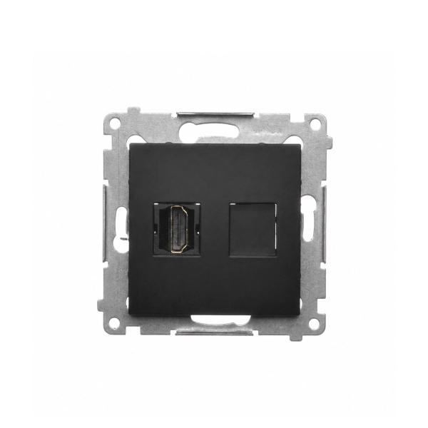 Gniazdo HDMI pojedyncze, Simon 54, czarny mat - DGHDMI.01-49.webp