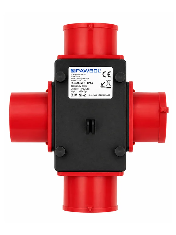 Rozdzielnica przenośna R-BOX MINI-2 1×32A-5P, 3×32A-5P, IP44 Pawbol-1.webp