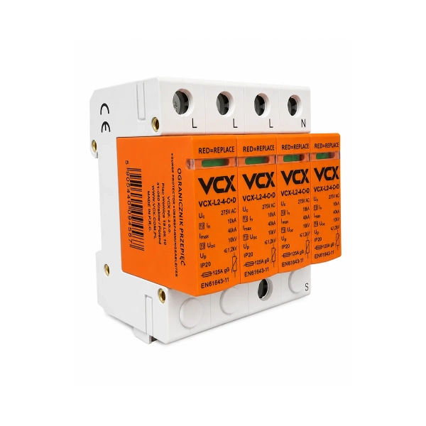 Ogranicznik przepięć 4P C+D (T2+T3) 275V 40 kA AC VCX.webp