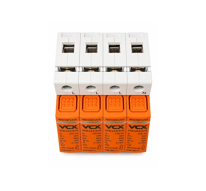 Ogranicznik przepięć 4P C+D (T2+T3) 275V 40 kA AC VCX-4.webp