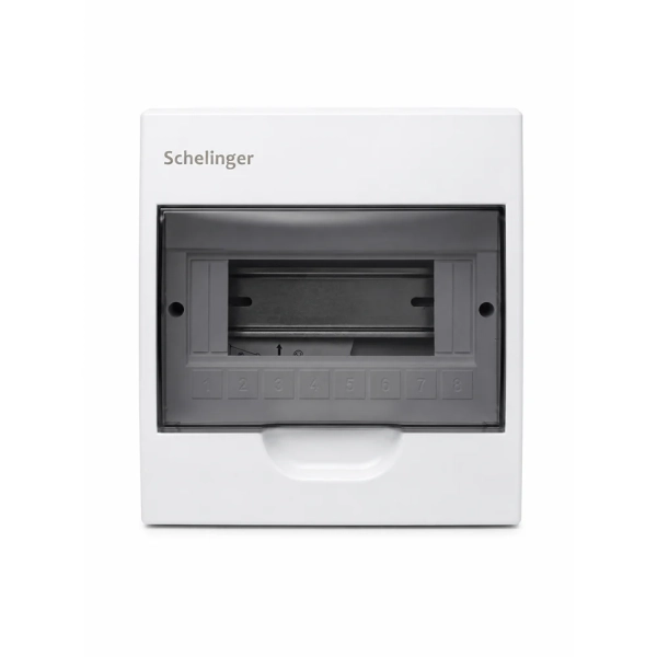 Rozdzielnica natynkowa Schelinger 1x8P zaciski 8N+8PE IP40-1.webp