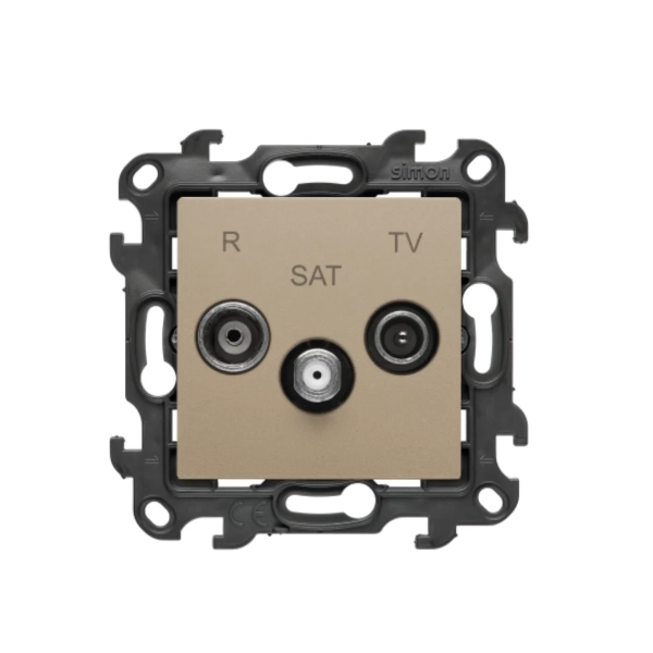 Simon 24 Gniazdo antenowe R-TV-SAT końcowe-zakończeniowe, szampański mat - NASK.01-34.webp