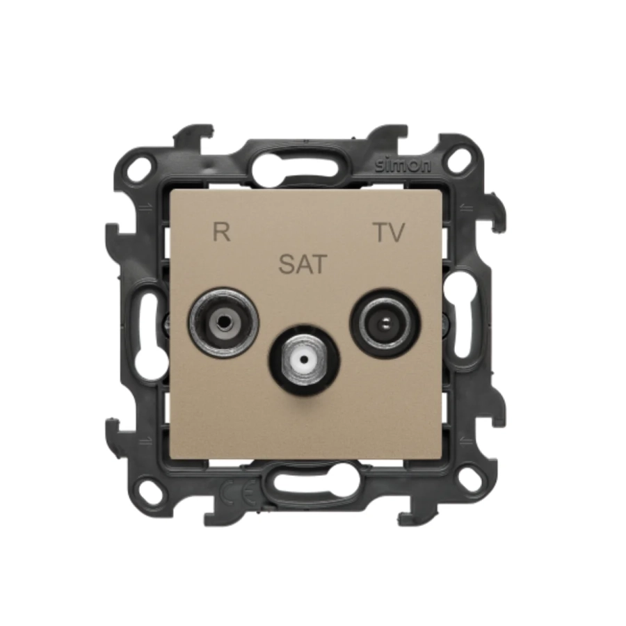Simon 24 Gniazdo antenowe R-TV-SAT końcowe-zakończeniowe, szampański mat - NASK.01-34.webp