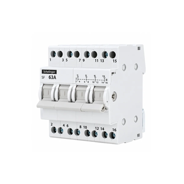 Przełącznik instalacyjny sieć-agregat I-0-II 4P 63A 400V Schelinger.webp