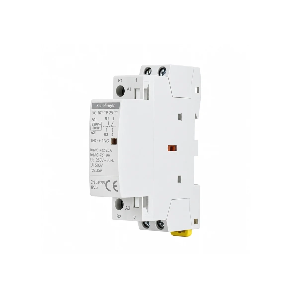 Stycznik modułowy 1P 25A 1NO+1NC 250V AC Schelinger SC101.webp