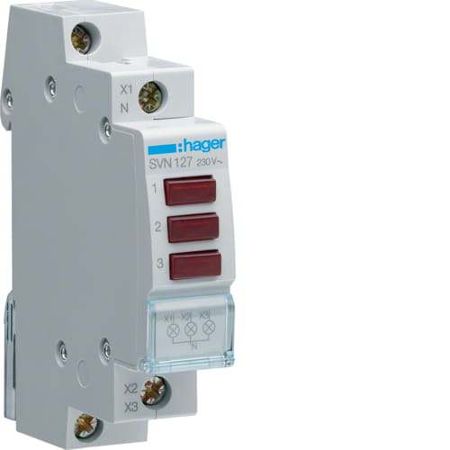 Lampka sygnalizacyjna 1P 3xLED czerwona