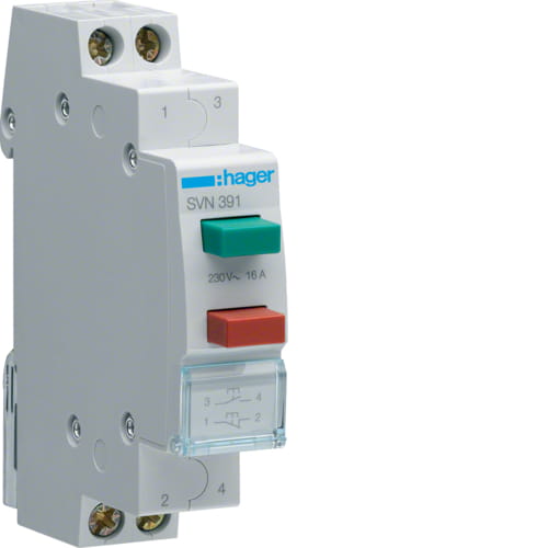 Przycisk sterowniczy 2x 1NO+NC zielony i czerwony 16A