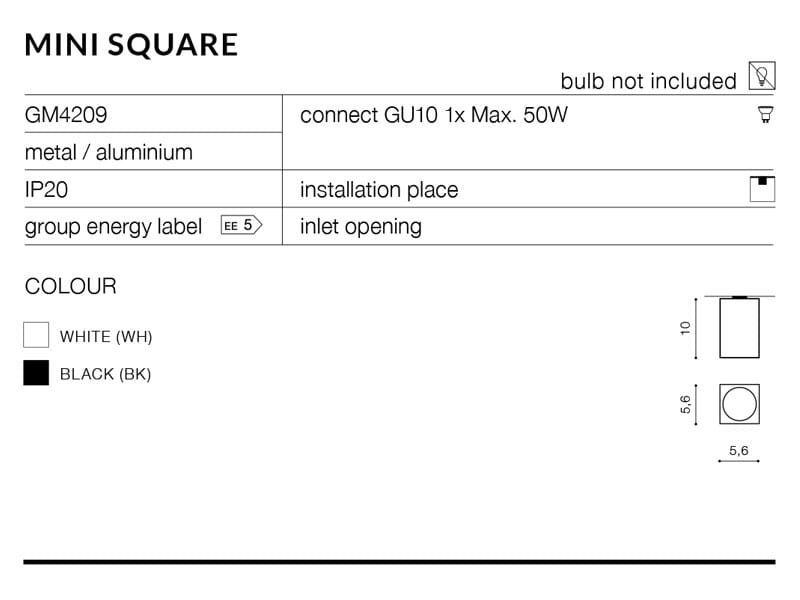 Azzardo Plafon Mini Square White model AZ1381