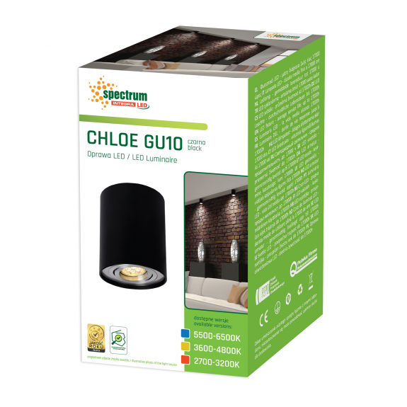 CHLOE okrągła czarny/aluminium SLIP004003