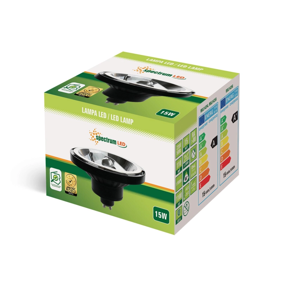 SPECTRUM LED Źródło LED GU10 15W żarówka AR111 NW 45ST WOJ14255