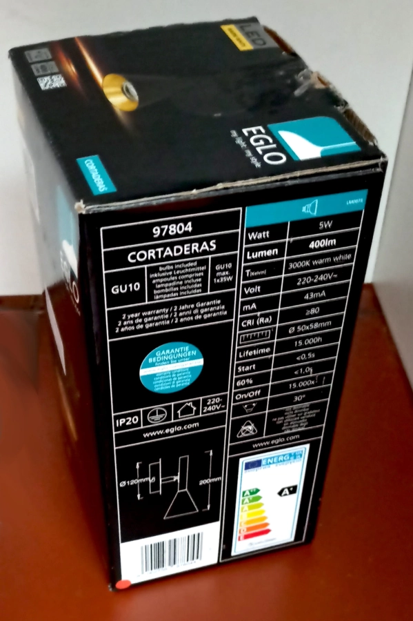 Czarny kinkiet EGLO Cortaderas 97804