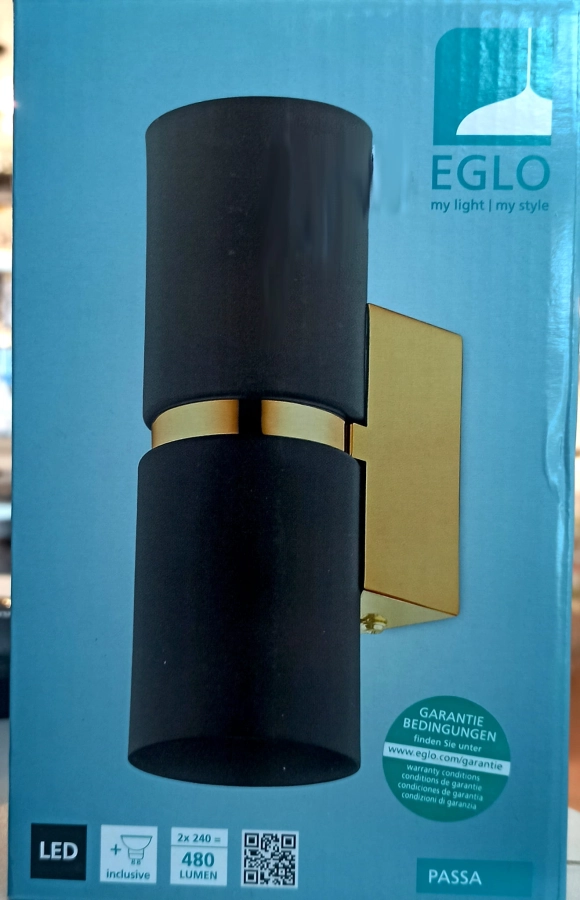 Kinkiet EGLO Passa 95364 czarno-złoty