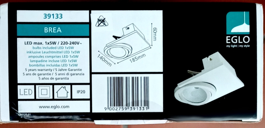 Reflektorek spot sufitowy EGLO Brea 39133 LED 5W 3000K