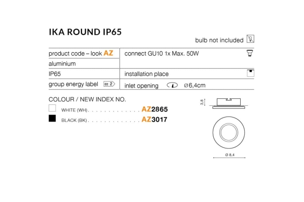 Azzardo IKA Round IP65 AZ2865
