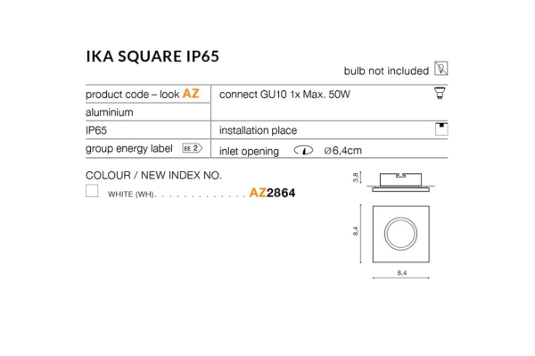 Azzardo IKA SQUARE IP65 AZ2864