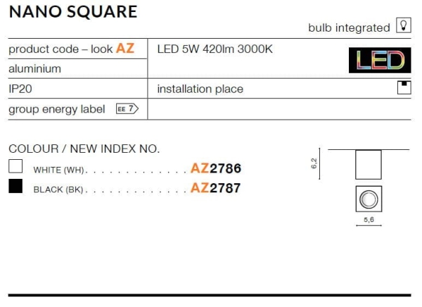 Azzardo Nano Square AZ2786