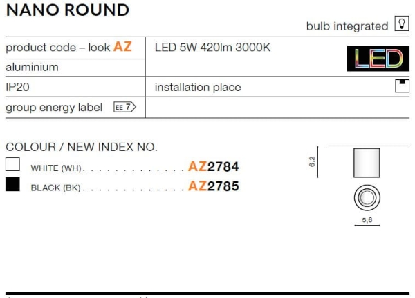 Azzardo Nano Round AZ2785