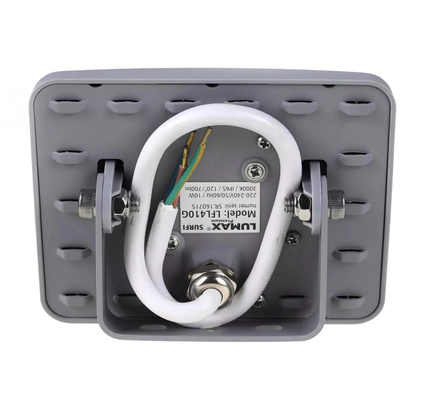 LUMAX naświetlacz LED Surfi 10W 700lm 3000K IP65 szary LFL410G