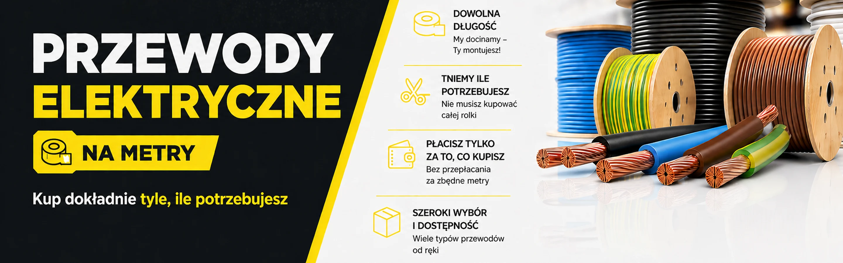 Przewody elektryczne na metry
