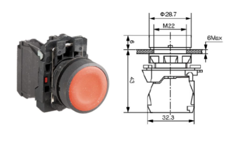 przycisk czerwony vcx